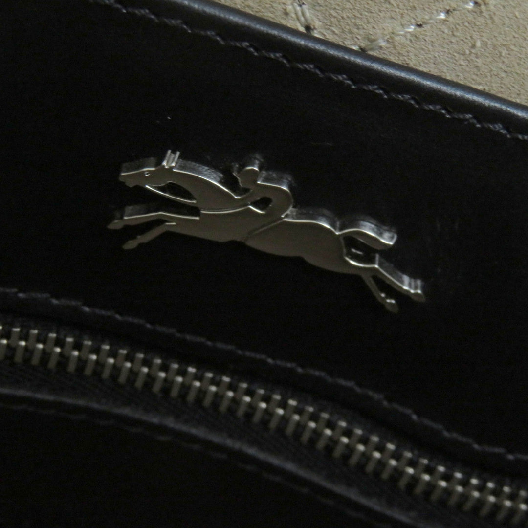 Longchamp Handbag 10082HSC Main: Leather black ROSEAU Women Used Authentic