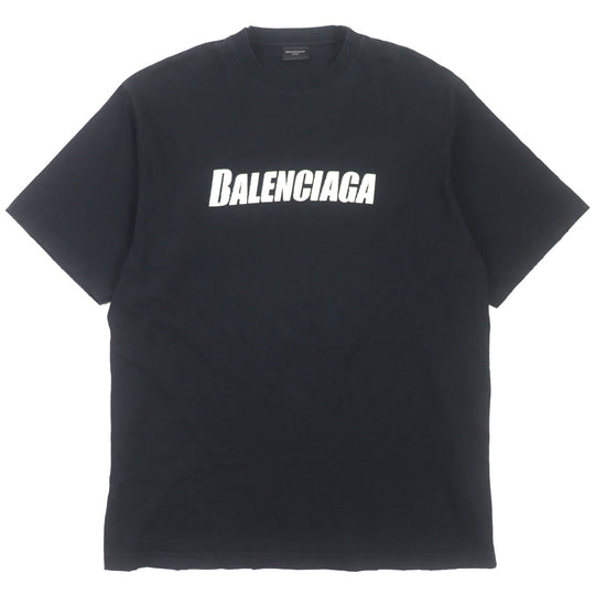 BALENCIAGA Short sleeve T-shirt 651795 Main: 100% cotton, Trimming: 97% cotton, 3% polyurethane black mens XXS Used Authentic