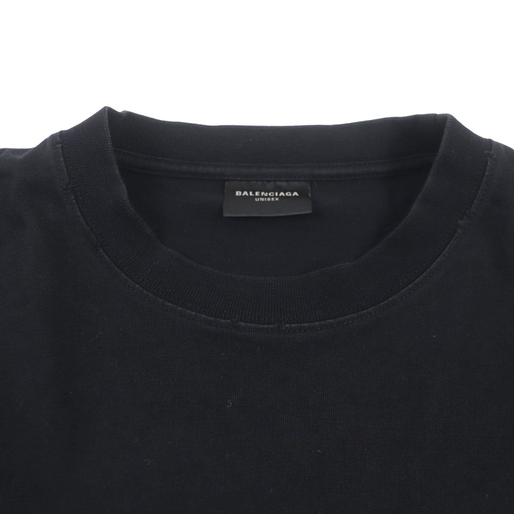 BALENCIAGA Short sleeve T-shirt 651795 Main: 100% cotton, Trimming: 97% cotton, 3% polyurethane black mens XXS Used Authentic