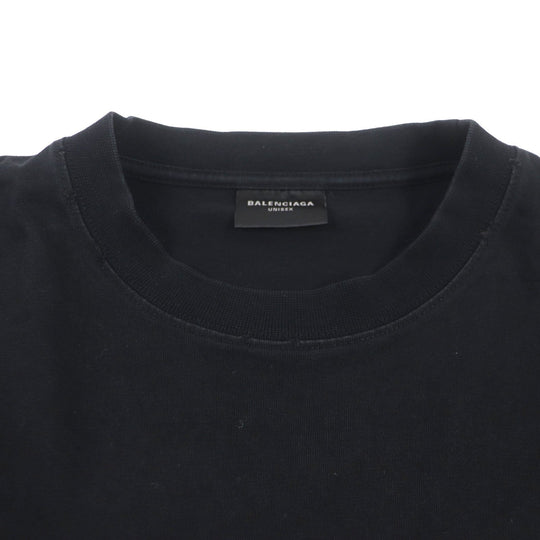 BALENCIAGA Short sleeve T-shirt 651795 Main: 100% cotton, Trimming: 97% cotton, 3% polyurethane black mens XXS Used Authentic