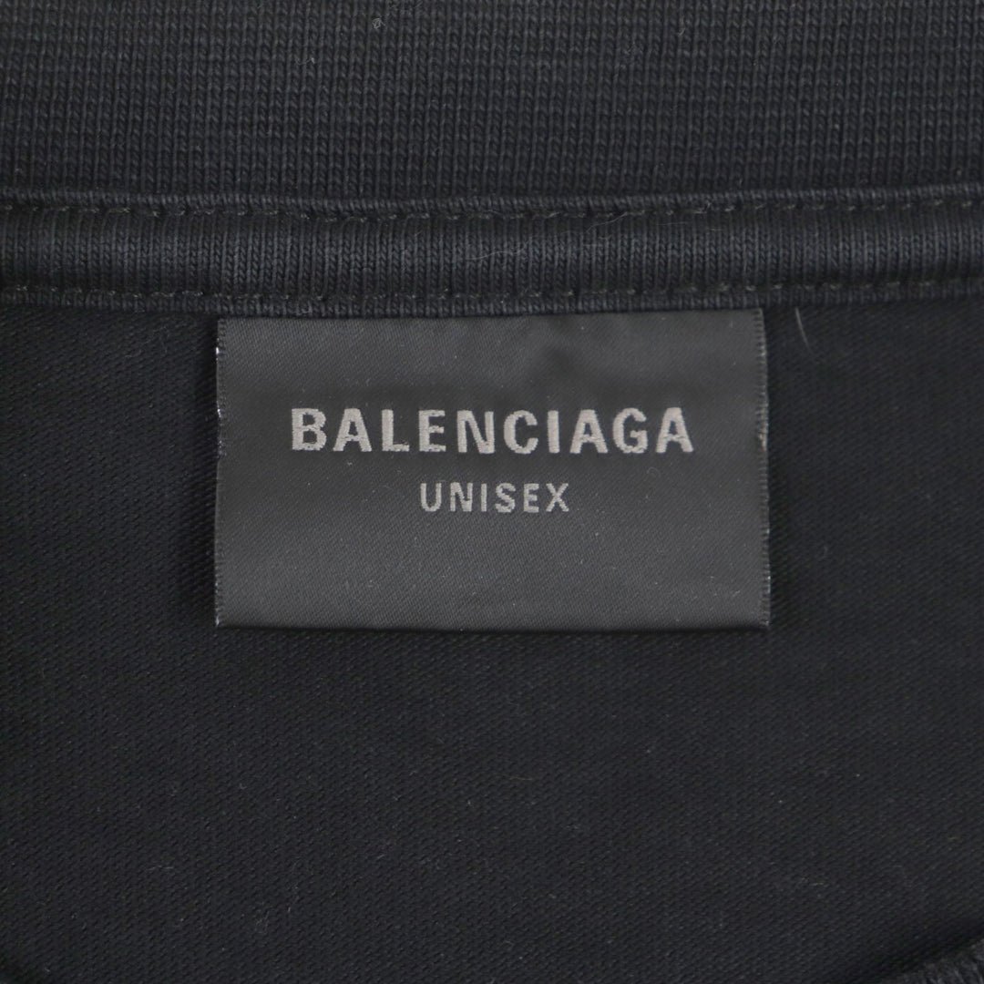 BALENCIAGA Short sleeve T-shirt 651795 Main: 100% cotton, Trimming: 97% cotton, 3% polyurethane black mens XXS Used Authentic