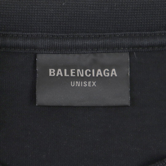 BALENCIAGA Short sleeve T-shirt 651795 Main: 100% cotton, Trimming: 97% cotton, 3% polyurethane black mens XXS Used Authentic