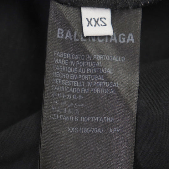 BALENCIAGA Short sleeve T-shirt 651795 Main: 100% cotton, Trimming: 97% cotton, 3% polyurethane black mens XXS Used Authentic