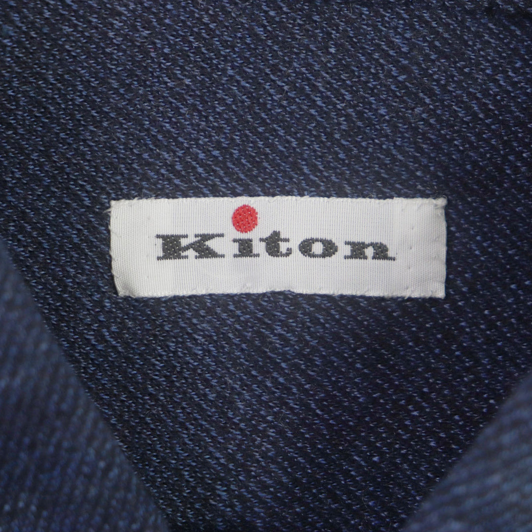 KITON Long sleeve shirt Main: 100% cotton Navy mens L Used Authentic