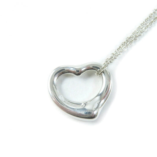 TIFFANY&Co. Necklace Main�FSV925 Silver Elsa Peretti Open Heart Pendant Women Used Authentic