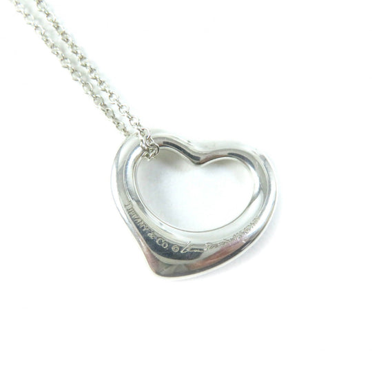 TIFFANY&Co. Necklace Main�FSV925 Silver Elsa Peretti Open Heart Pendant Women Used Authentic