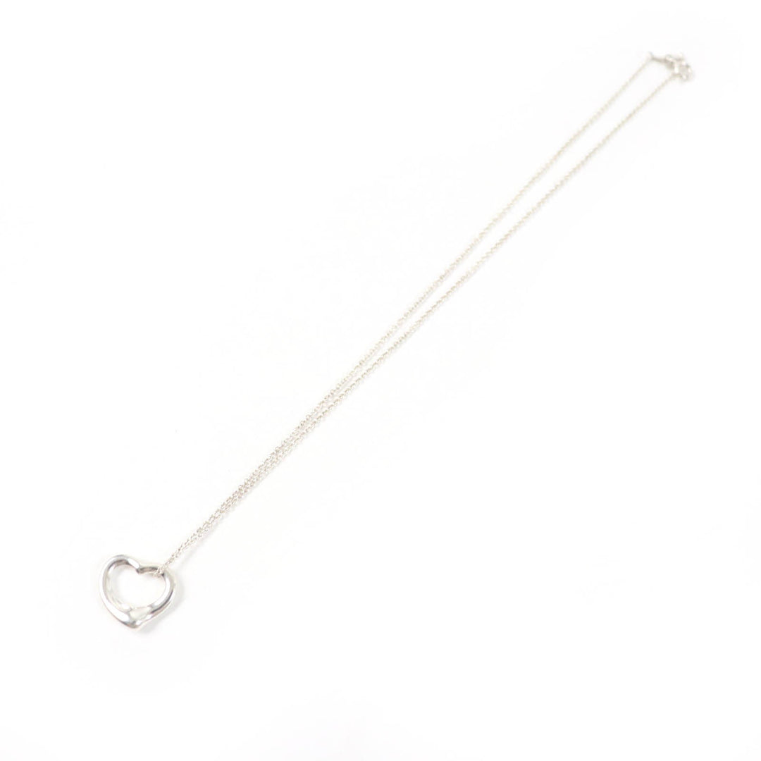 TIFFANY&Co. Necklace Main�FSV925 Silver Elsa Peretti Open Heart Pendant Women Used Authentic