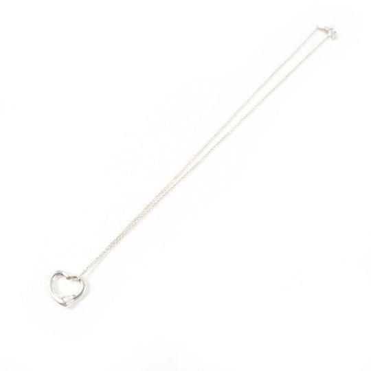 TIFFANY&Co. Necklace Main�FSV925 Silver Elsa Peretti Open Heart Pendant Women Used Authentic