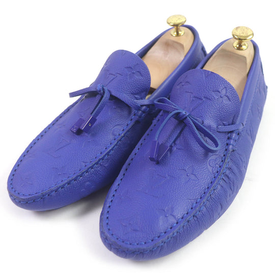 LOUIS VUITTON loafers 1AAQ02 Main: Leather blue Driving shoes slip-on Driver Line mens 7 1/2 Used Authentic