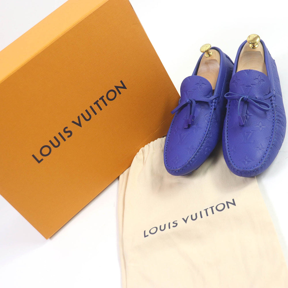 LOUIS VUITTON loafers 1AAQ02 Main: Leather blue Driving shoes slip-on Driver Line mens 7 1/2 Used Authentic