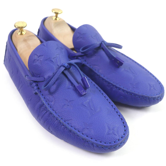 LOUIS VUITTON loafers 1AAQ02 Main: Leather blue Driving shoes slip-on Driver Line mens 7 1/2 Used Authentic