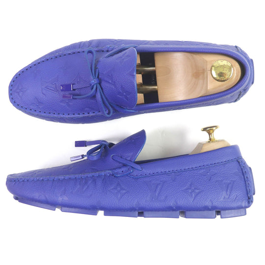 LOUIS VUITTON loafers 1AAQ02 Main: Leather blue Driving shoes slip-on Driver Line mens 7 1/2 Used Authentic