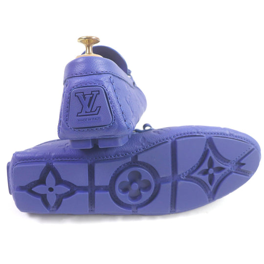 LOUIS VUITTON loafers 1AAQ02 Main: Leather blue Driving shoes slip-on Driver Line mens 7 1/2 Used Authentic