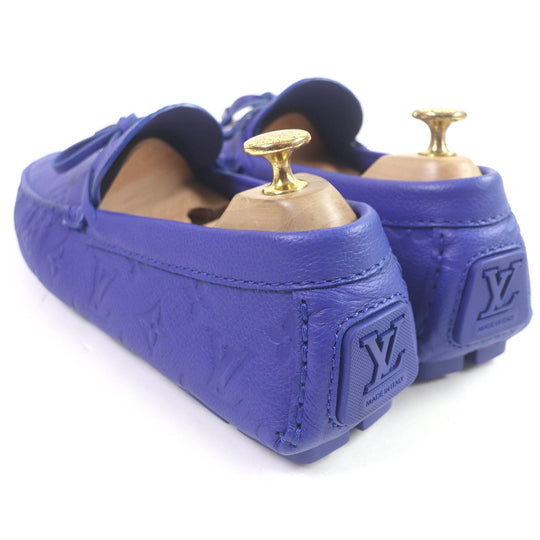 LOUIS VUITTON loafers 1AAQ02 Main: Leather blue Driving shoes slip-on Driver Line mens 7 1/2 Used Authentic