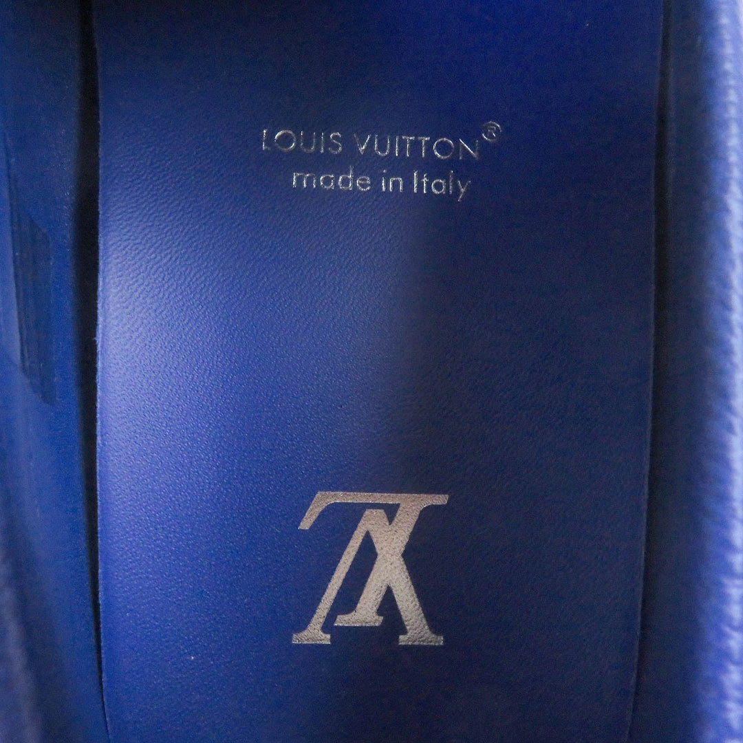 LOUIS VUITTON loafers 1AAQ02 Main: Leather blue Driving shoes slip-on Driver Line mens 7 1/2 Used Authentic
