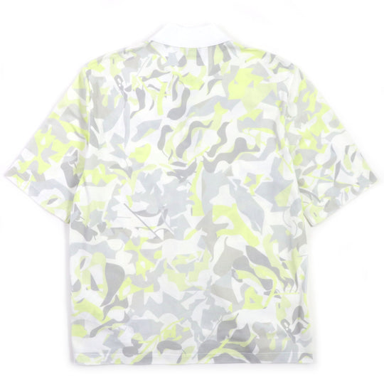 HERMES Short sleeve polo shirt Main: 100% cotton White Gray Yellow Panel Vegetal mens S Used Authentic