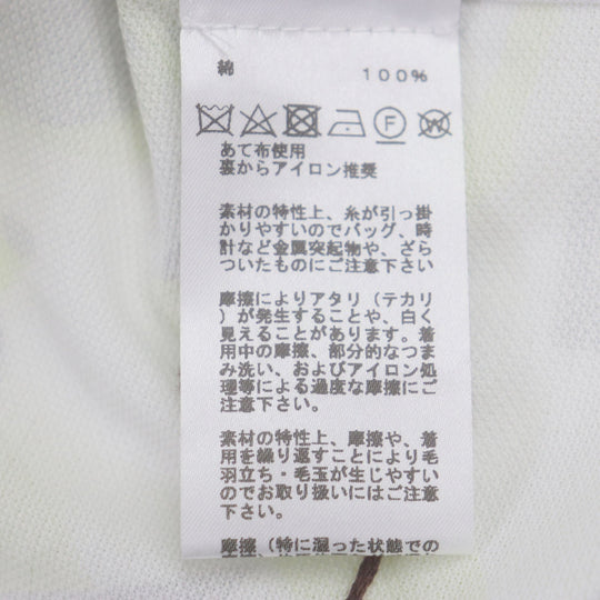 HERMES Short sleeve polo shirt Main: 100% cotton White Gray Yellow Panel Vegetal mens S Used Authentic