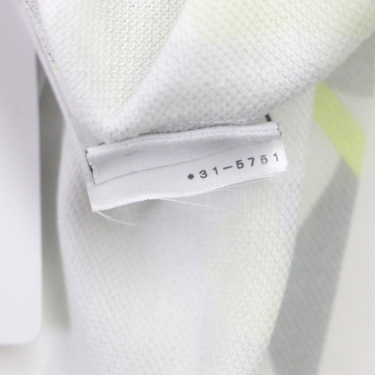 HERMES Short sleeve polo shirt Main: 100% cotton White Gray Yellow Panel Vegetal mens S Used Authentic