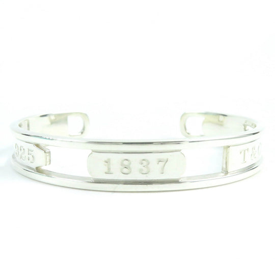 TIFFANY&Co. bracelet 1837 Main�FSV925 Silver Narrow Open Bangle mens Used Authentic