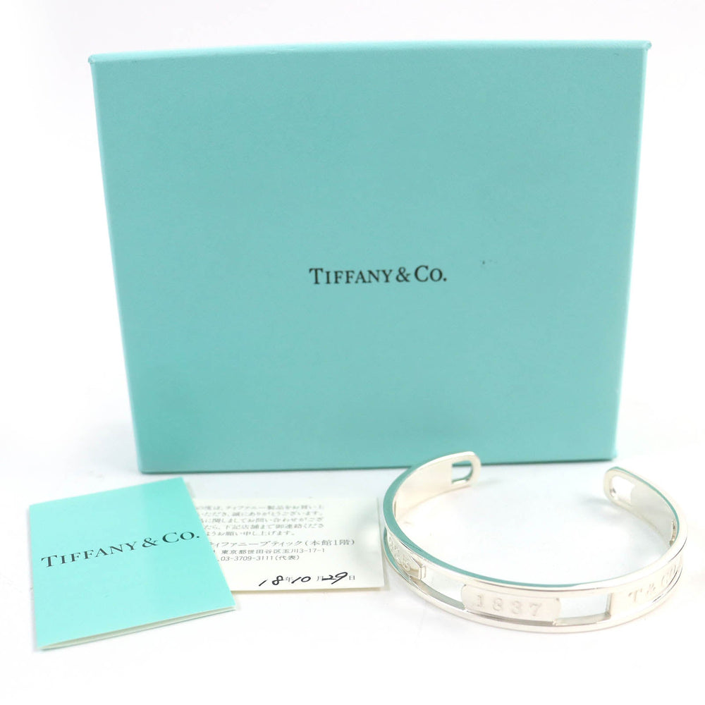 TIFFANY&Co. bracelet 1837 Main�FSV925 Silver Narrow Open Bangle mens Used Authentic