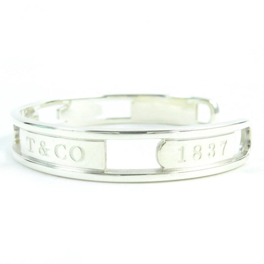 TIFFANY&Co. bracelet 1837 Main�FSV925 Silver Narrow Open Bangle mens Used Authentic