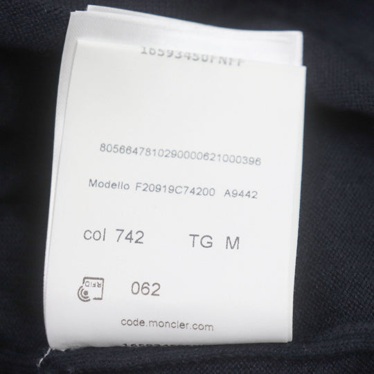 MONCLER knit Main: 100% wool, Other fabric: 100% rayon Navy GIROCOLLO TRICOT mens M Used Authentic