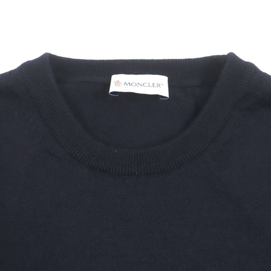 MONCLER knit Main: 100% wool, Other fabric: 100% rayon Navy GIROCOLLO TRICOT mens M Used Authentic