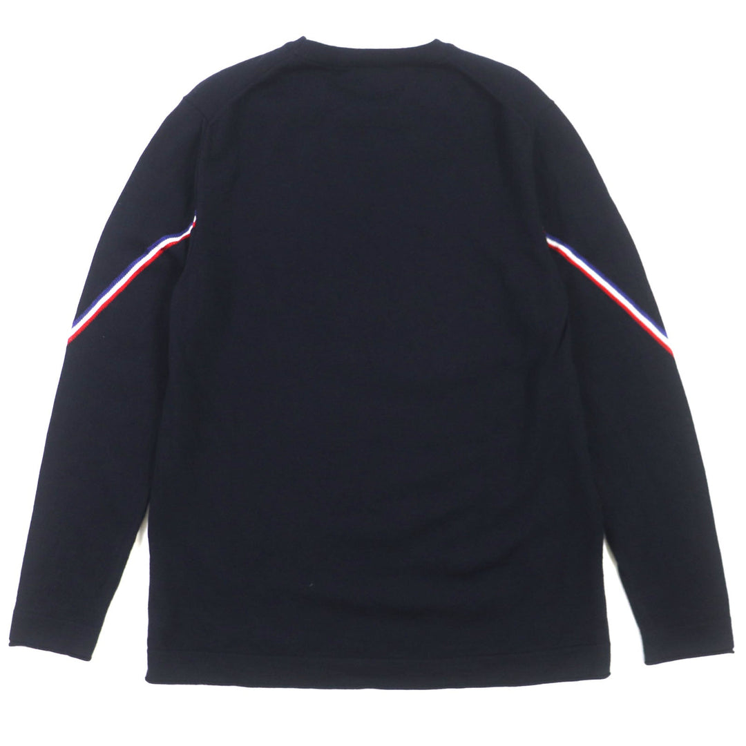 MONCLER knit Main: 100% wool, Other fabric: 100% rayon Navy GIROCOLLO TRICOT mens M Used Authentic