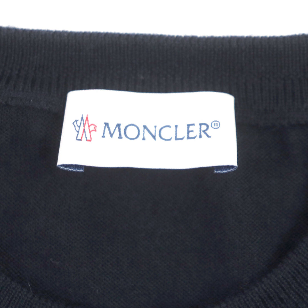 MONCLER knit Main: 100% wool, Other fabric: 100% rayon Navy GIROCOLLO TRICOT mens M Used Authentic