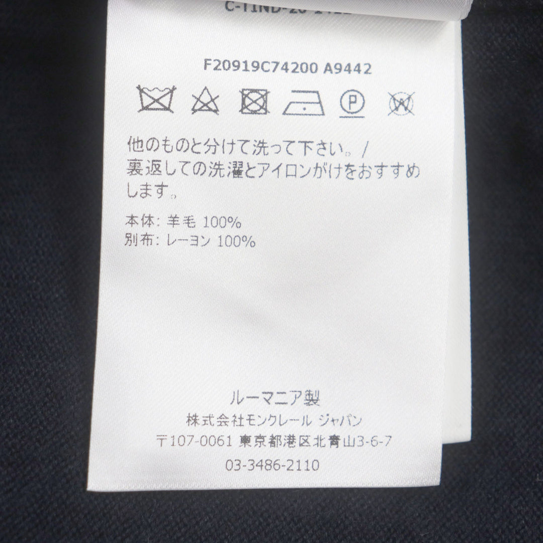 MONCLER knit Main: 100% wool, Other fabric: 100% rayon Navy GIROCOLLO TRICOT mens M Used Authentic