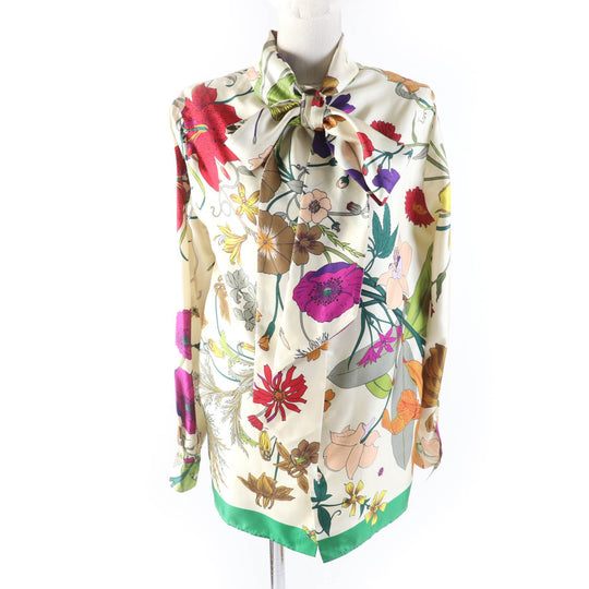 GUCCI blouse 613002 Main: 100% silk Multi Women 44 Used Authentic