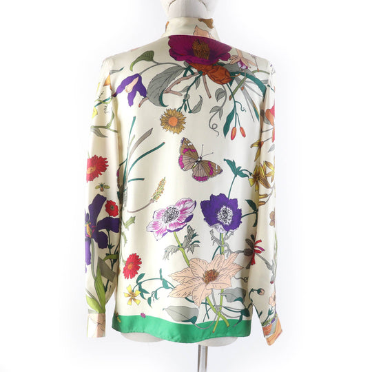 GUCCI blouse 613002 Main: 100% silk Multi Women 44 Used Authentic