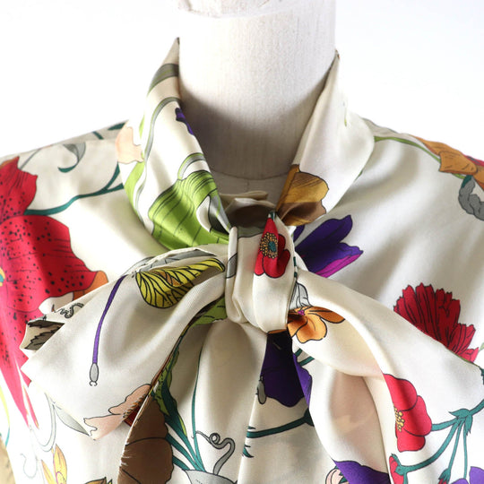 GUCCI blouse 613002 Main: 100% silk Multi Women 44 Used Authentic