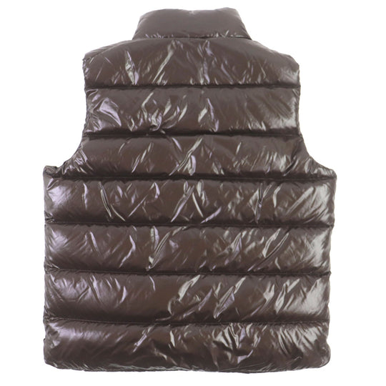 MONCLER Down vest Outer: 100% nylon, Lining: 100% nylon, Filling: 90% down, Filling: 10% feather Dark brown TIBB mens 5 Used Authentic