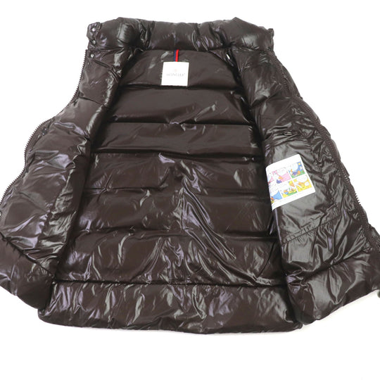 MONCLER Down vest Outer: 100% nylon, Lining: 100% nylon, Filling: 90% down, Filling: 10% feather Dark brown TIBB mens 5 Used Authentic