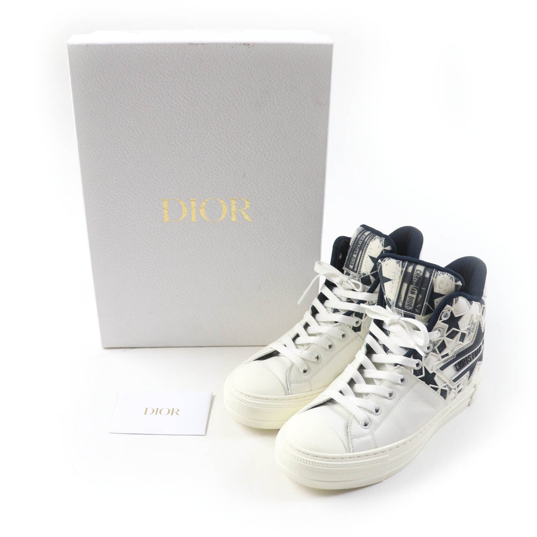 Christian Dior High cut sneakers Main: Canvas Leather White navy Walk N Dior Star Women 36 Used Authentic