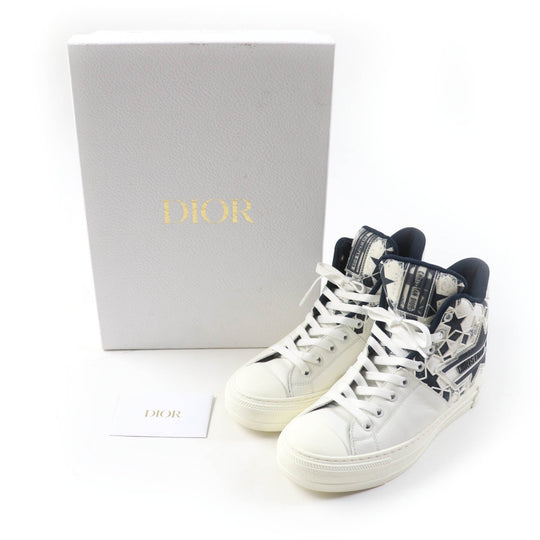 Christian Dior High cut sneakers Main: Canvas Leather White navy Walk N Dior Star Women 36 Used Authentic