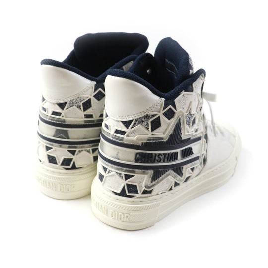 Christian Dior High cut sneakers Main: Canvas Leather White navy Walk N Dior Star Women 36 Used Authentic