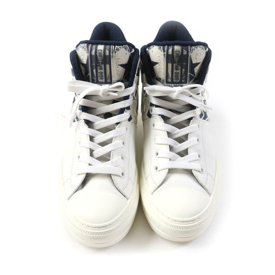 Christian Dior High cut sneakers Main: Canvas Leather White navy Walk N Dior Star Women 36 Used Authentic