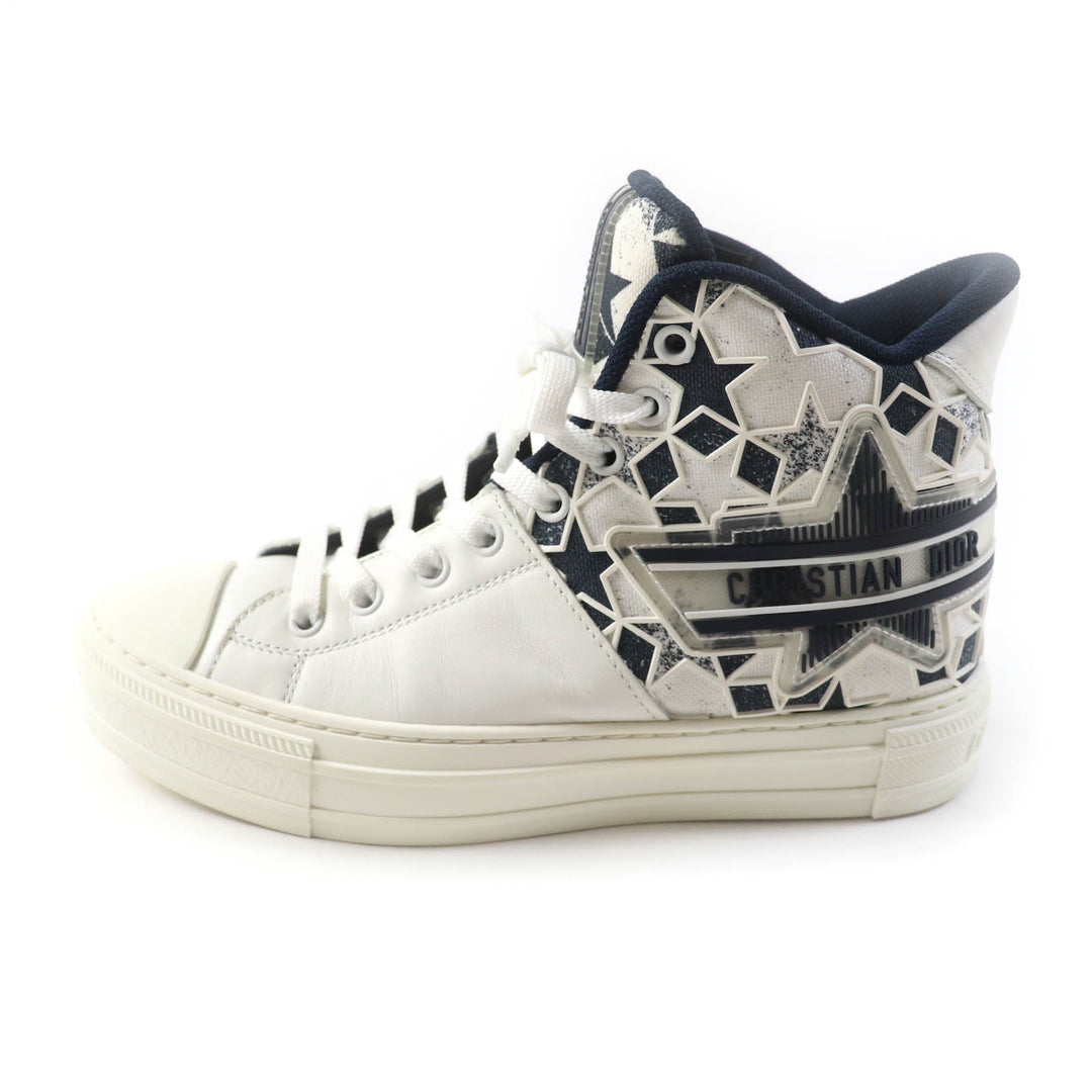 Christian Dior High cut sneakers Main: Canvas Leather White navy Walk N Dior Star Women 36 Used Authentic