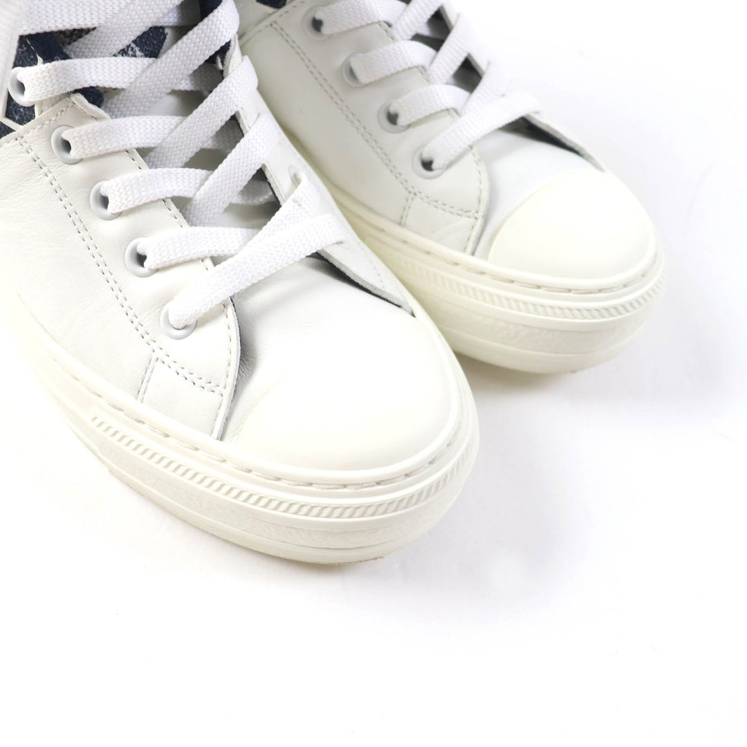 Christian Dior High cut sneakers Main: Canvas Leather White navy Walk N Dior Star Women 36 Used Authentic