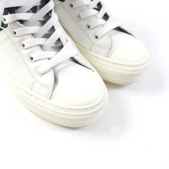 Christian Dior High cut sneakers Main: Canvas Leather White navy Walk N Dior Star Women 36 Used Authentic