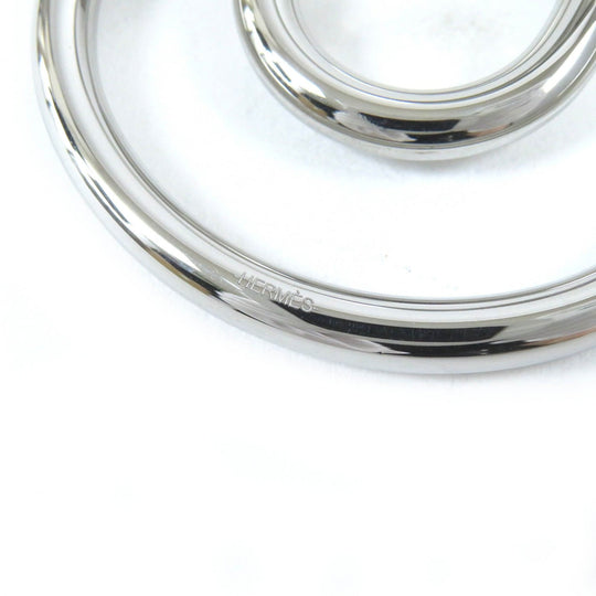 HERMES key ring H077329FJ03 Stainless Steel Silver Horseshoe Fair a Cheval Keyring mens Used Authentic