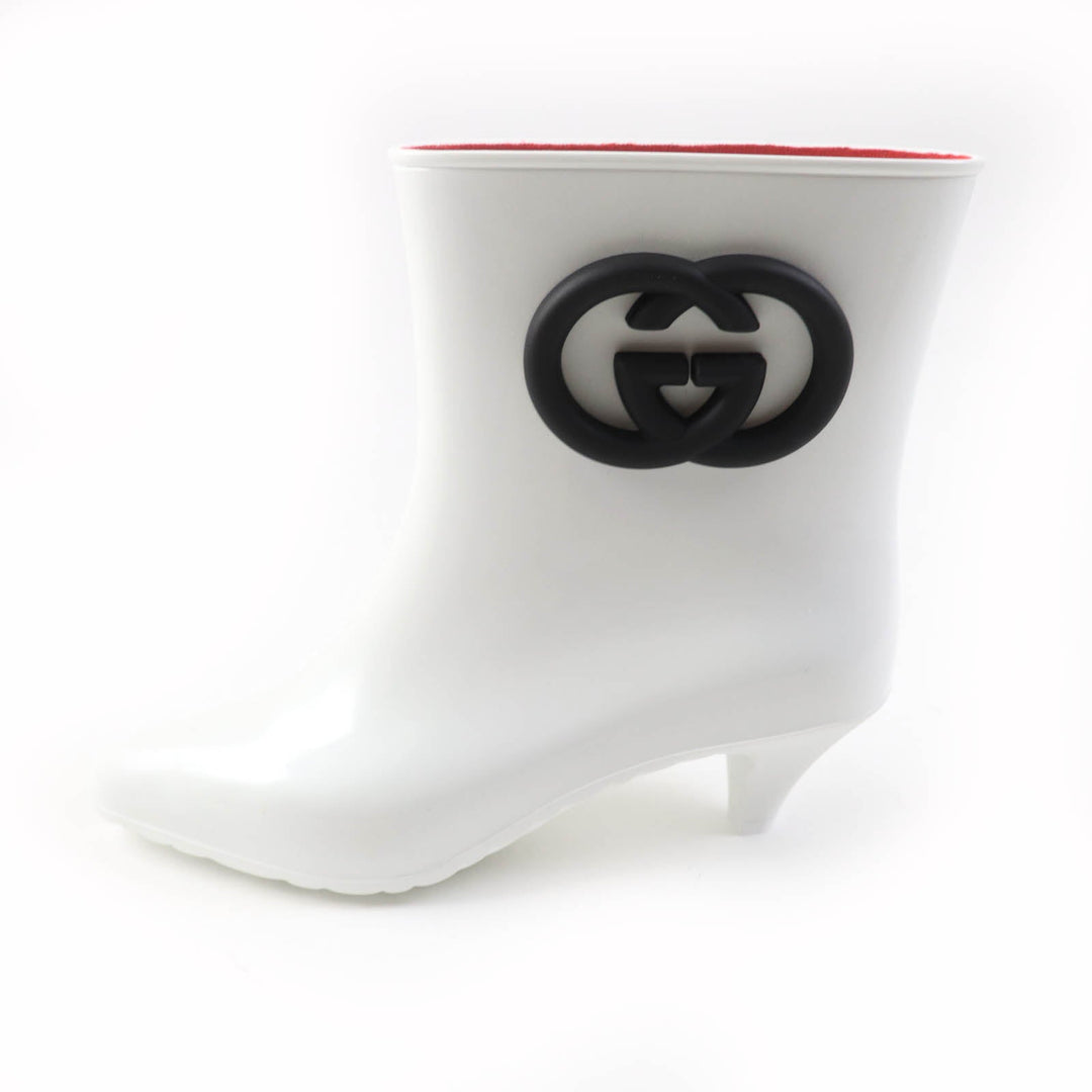 GUCCI Ankle boots 724458 Main: Rubber White black Women 39 Used Authentic