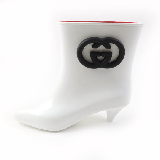 GUCCI Ankle boots 724458 Main: Rubber White black Women 39 Used Authentic