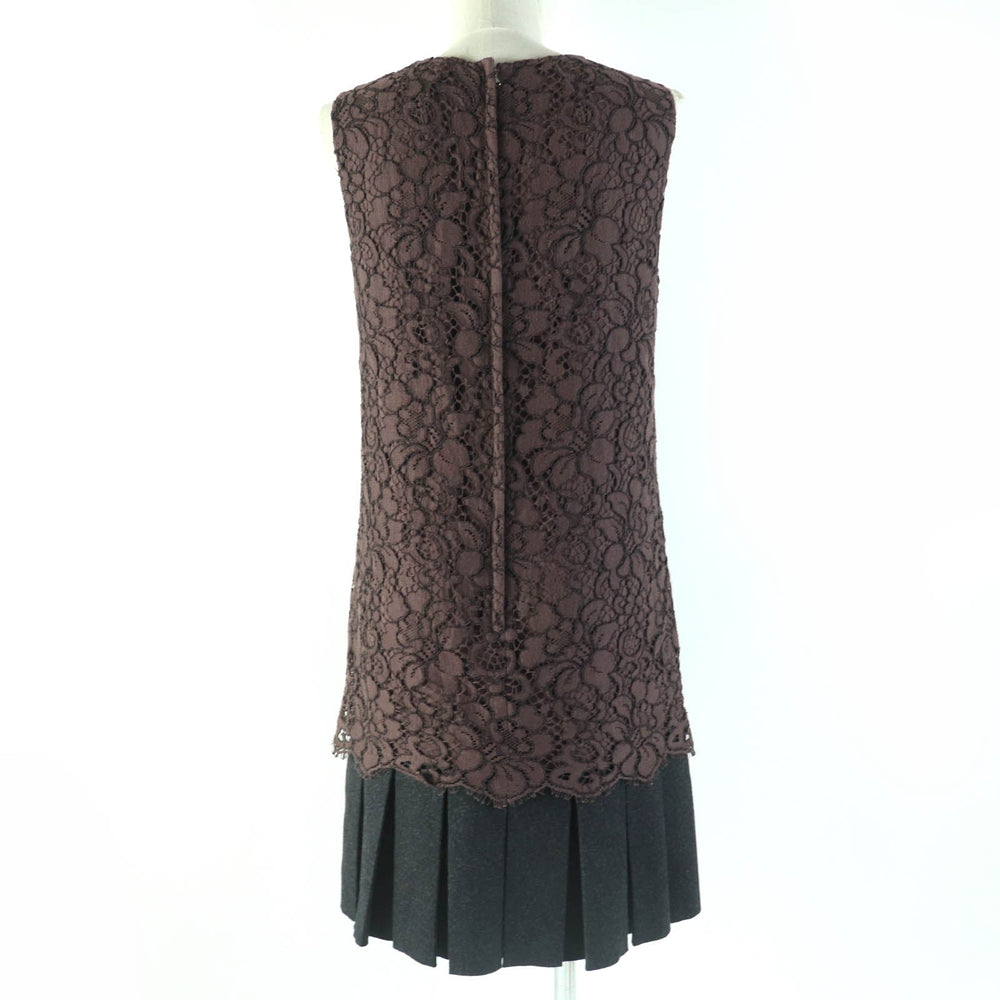 DOLCE&GABBANA one piece F6NI4T/FLM8Z Main: 64% cotton, 18% wool, 8% rayon, 8% metal, 3% angora, 1% elastane Lining: 96% silk, 4% elastane Brown Women 40 Used Authentic