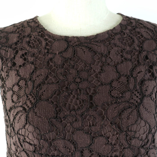 DOLCE&GABBANA one piece F6NI4T/FLM8Z Main: 64% cotton, 18% wool, 8% rayon, 8% metal, 3% angora, 1% elastane Lining: 96% silk, 4% elastane Brown Women 40 Used Authentic