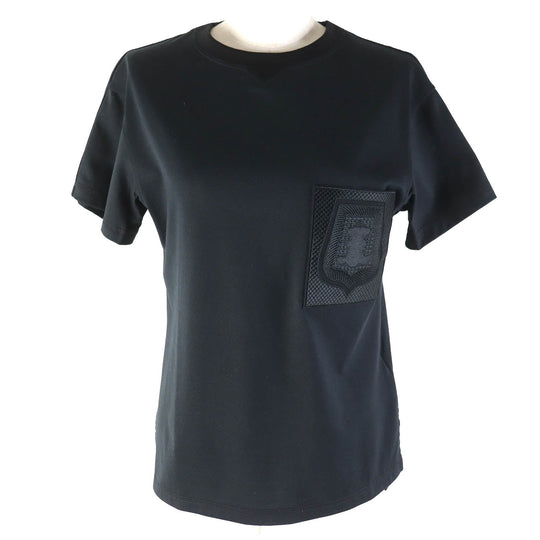HERMES Short sleeve T-shirt Main: 100% cotton, part: 70% cotton, part: 26% nylon, part: 4% polyurethane, part: 100% polyester black Women 34 Used Authentic