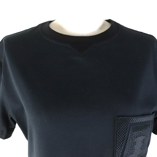 HERMES Short sleeve T-shirt Main: 100% cotton, part: 70% cotton, part: 26% nylon, part: 4% polyurethane, part: 100% polyester black Women 34 Used Authentic