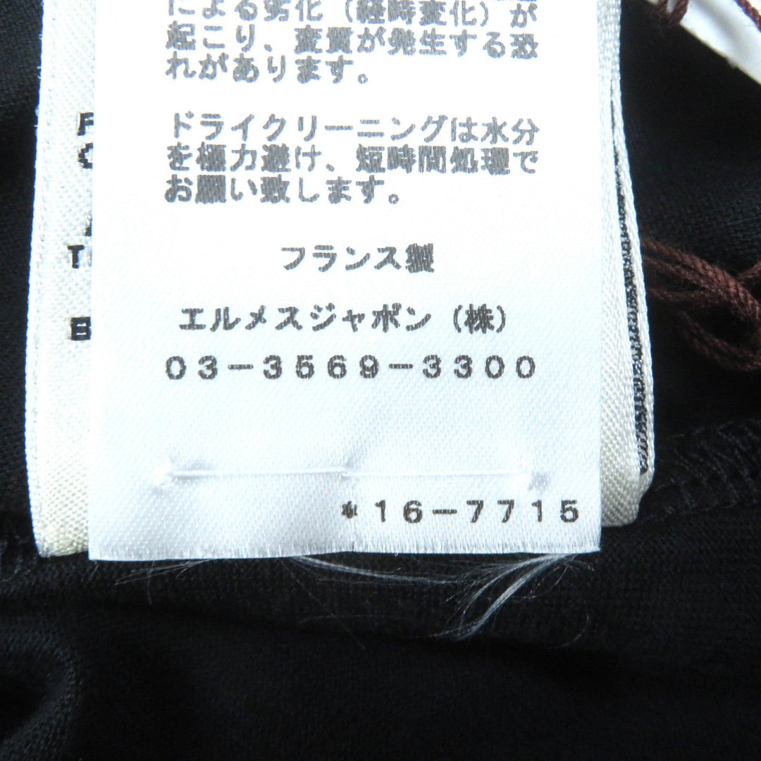 HERMES Short sleeve T-shirt Main: 100% cotton, part: 70% cotton, part: 26% nylon, part: 4% polyurethane, part: 100% polyester black Women 34 Used Authentic